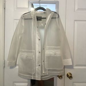Clear white raincoat